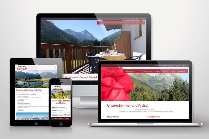 Responsive Webdesign Haus Elfriede Gerlos Werbeagentur Auer Tirol