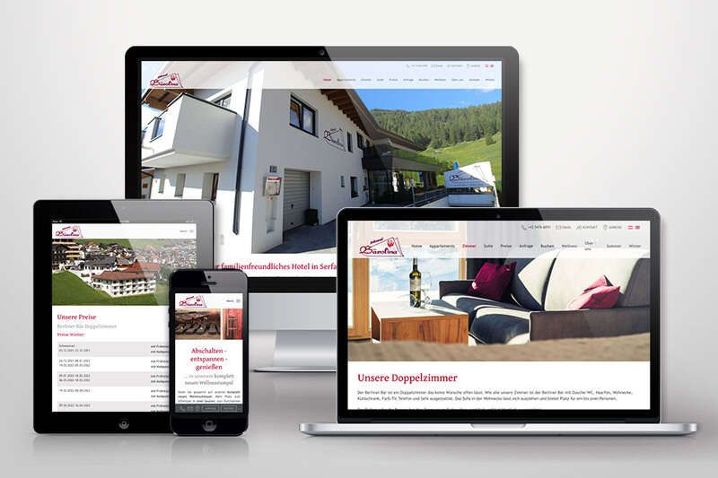 Responsive Webdesign Hotel Bärolina Werbeagentur Auer Tirol