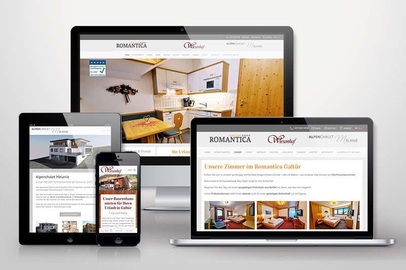 Responsive Webdesign Hotel Romantica Galtür Werbeagentur Auer Tirol